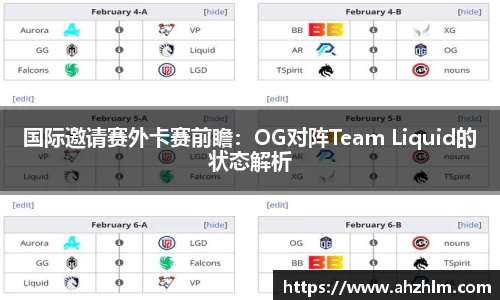 国际邀请赛外卡赛前瞻：OG对阵Team Liquid的状态解析