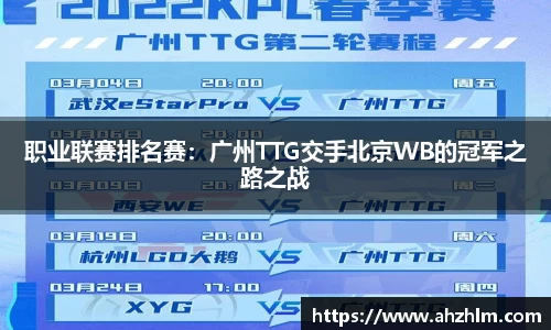 职业联赛排名赛：广州TTG交手北京WB的冠军之路之战
